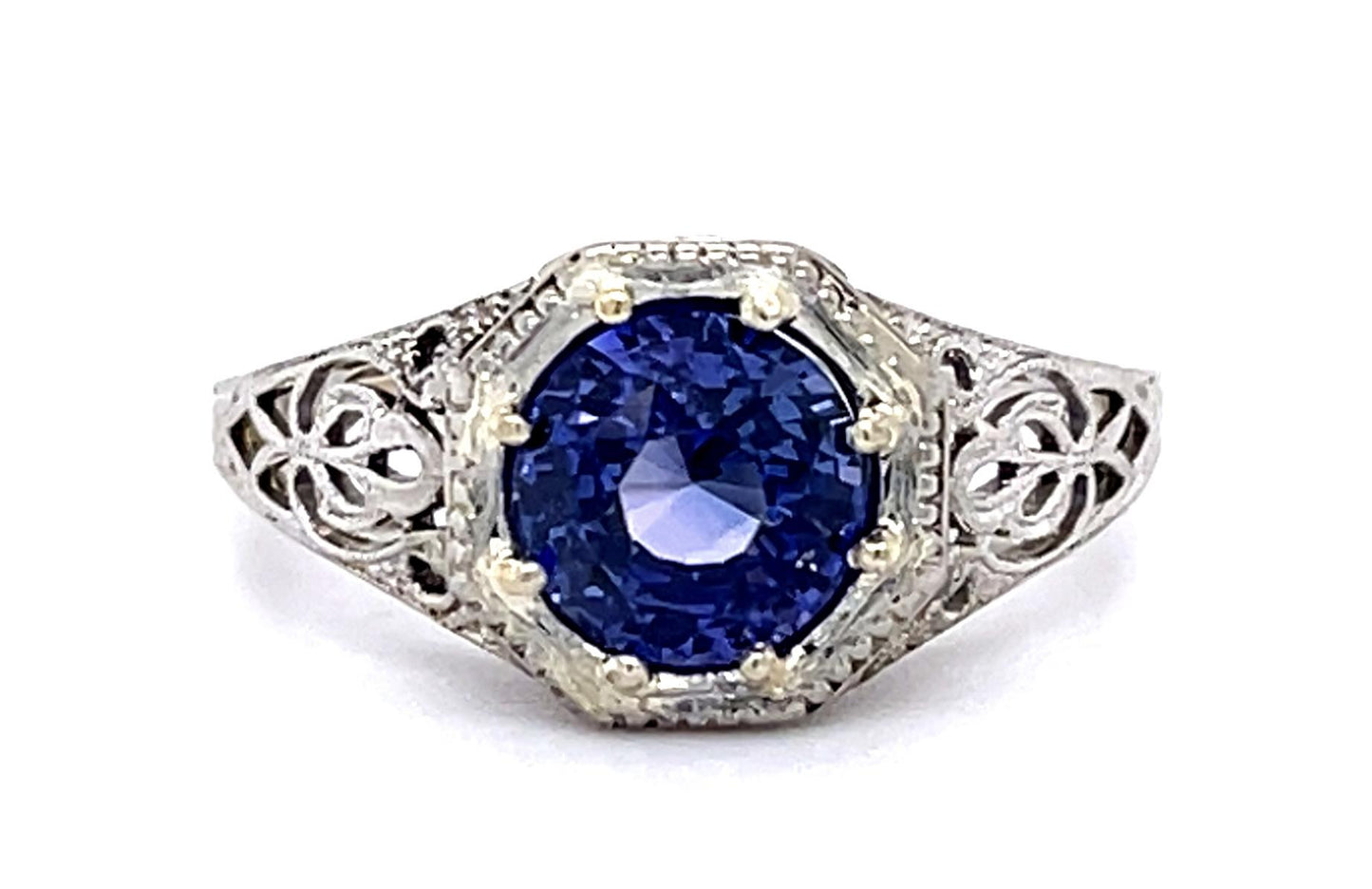 2.05ct Purple Ceylon Sapphire 18KW Ring