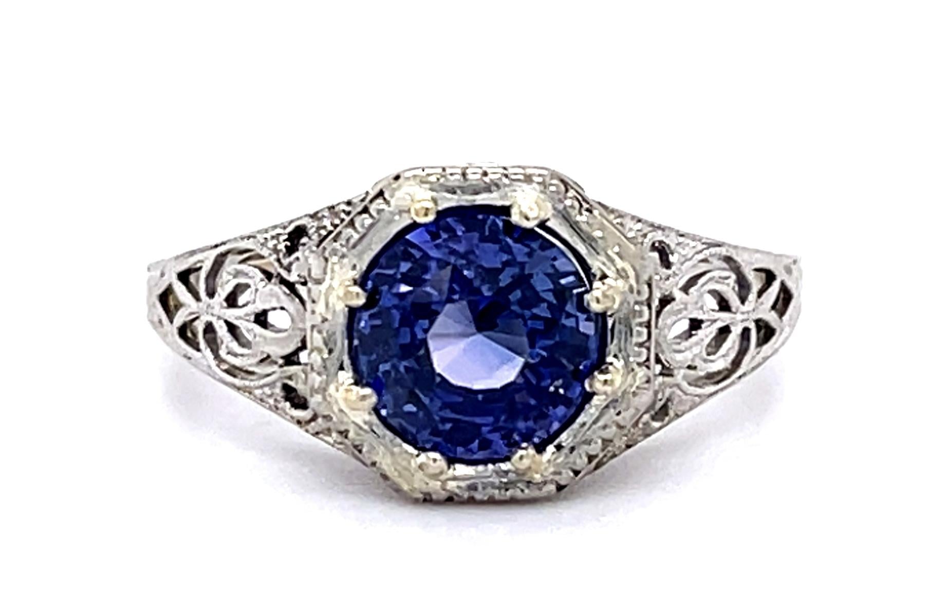 2.05ct Purple Ceylon Sapphire 18KW Ring