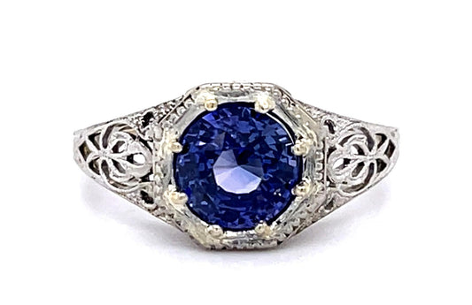 2.05ct Purple Ceylon Sapphire 18KW Ring
