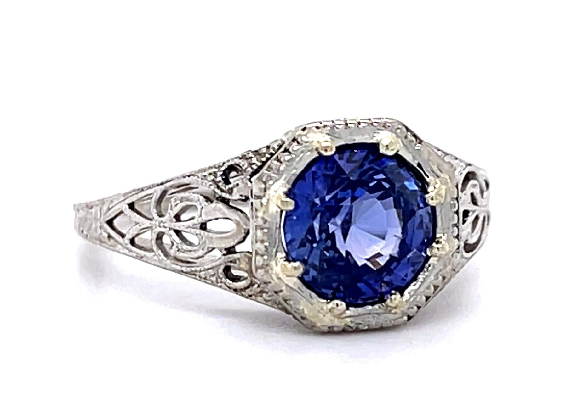 2.05ct Purple Ceylon Sapphire 18KW Ring