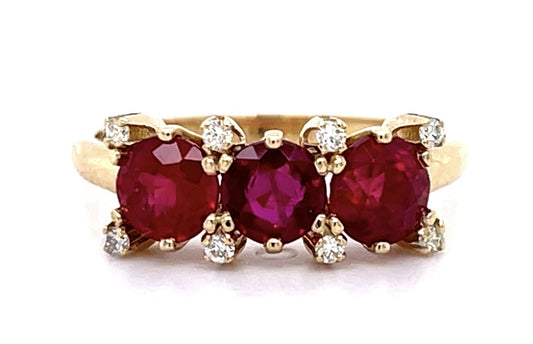 2.01ct Ruby .08ct Diamond 14KY Ring