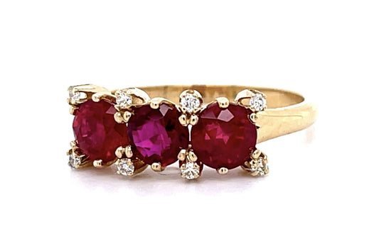 2.01ct Ruby .08ct Diamond 14KY Ring