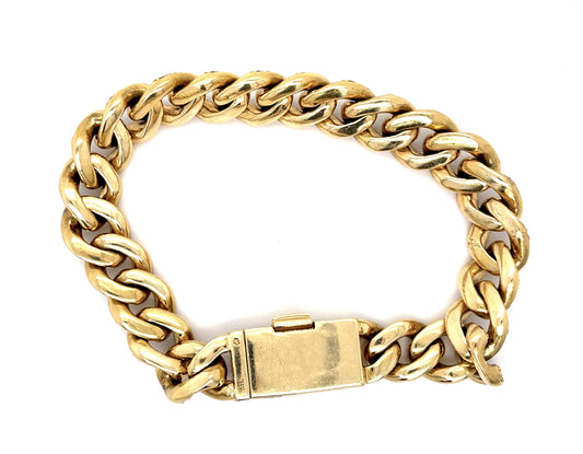 10ct (556 Diamonds) 14KY Cuban Link Bracelet 68.70g 8.75"