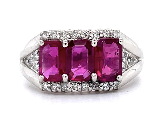 1.87ct Ruby .20ct Diamond Platinum Ring