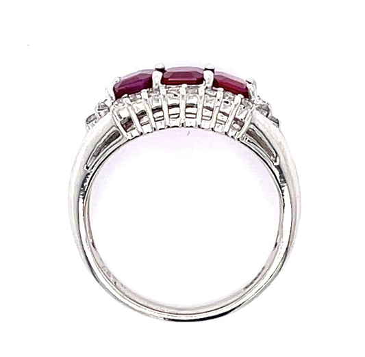 1.87ct Ruby .20ct Diamond Platinum Ring