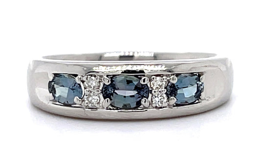 .50ct Alexandrite .08ct Diamond Platinum Band Ring