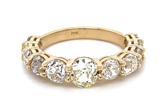 2.93ct Old European/Old Miner Diamond 14KY 3/4 Eternity Band