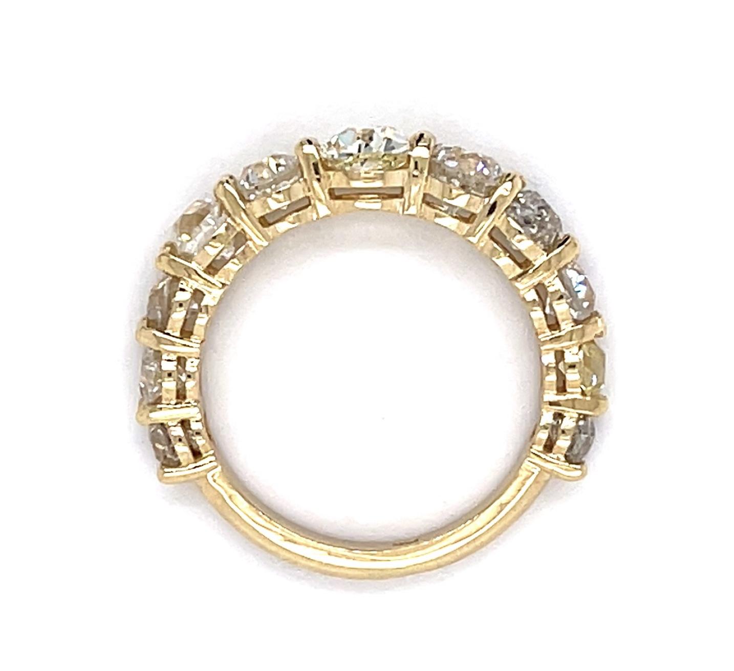 2.93ct Old European/Old Miner Diamond 14KY 3/4 Eternity Band