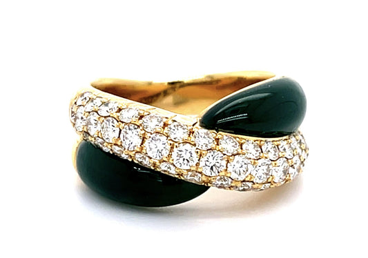 1.38ct Diamond 18KY Crossover Ring Band