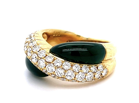 1.38ct Diamond 18KY Crossover Ring Band