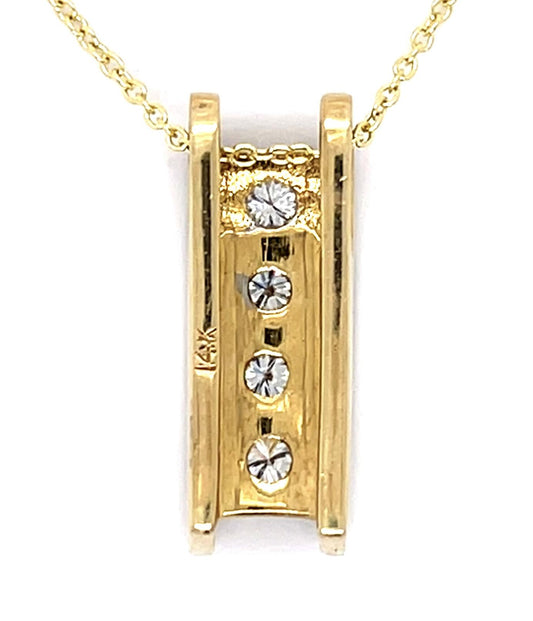 .60ct Center Diamonds 14K 2 Tone Pendant