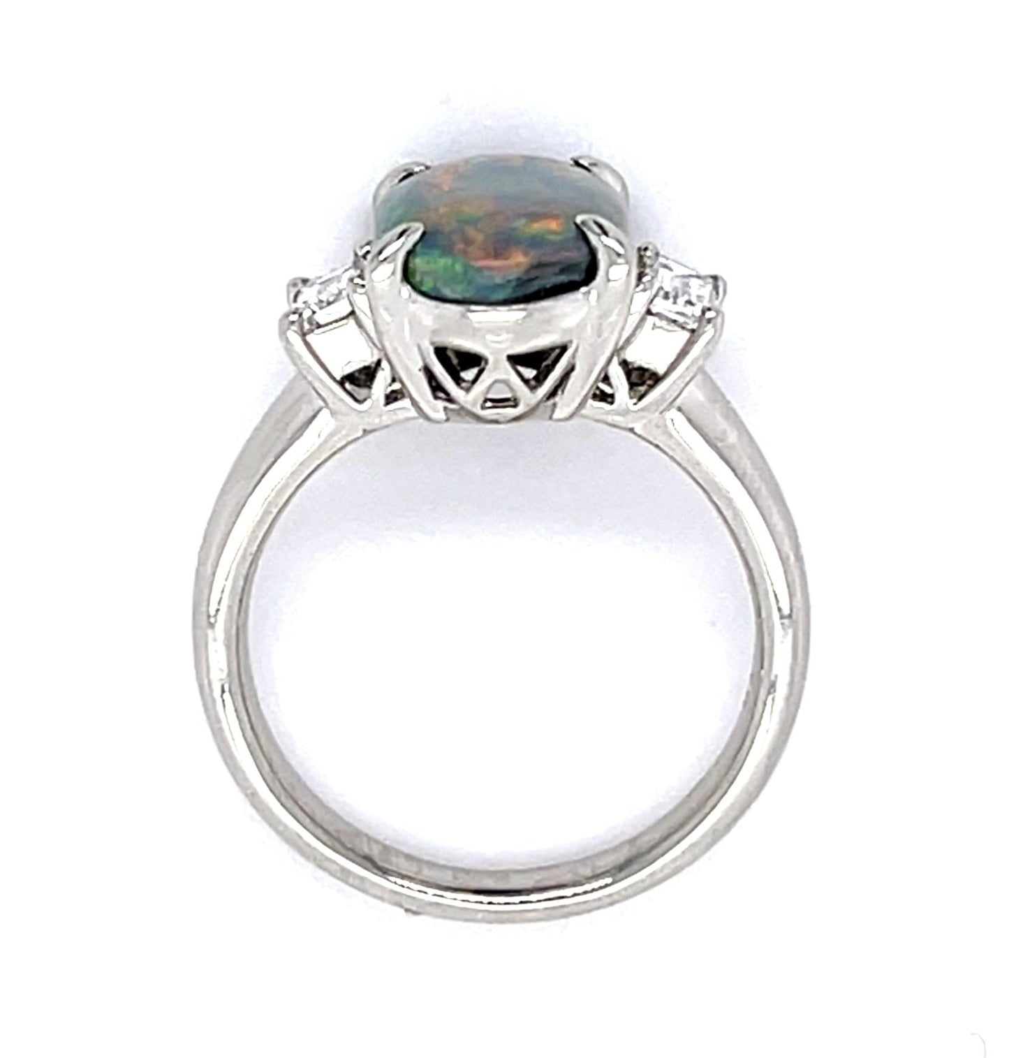 2.40ct Black Australian Opal PT Ring