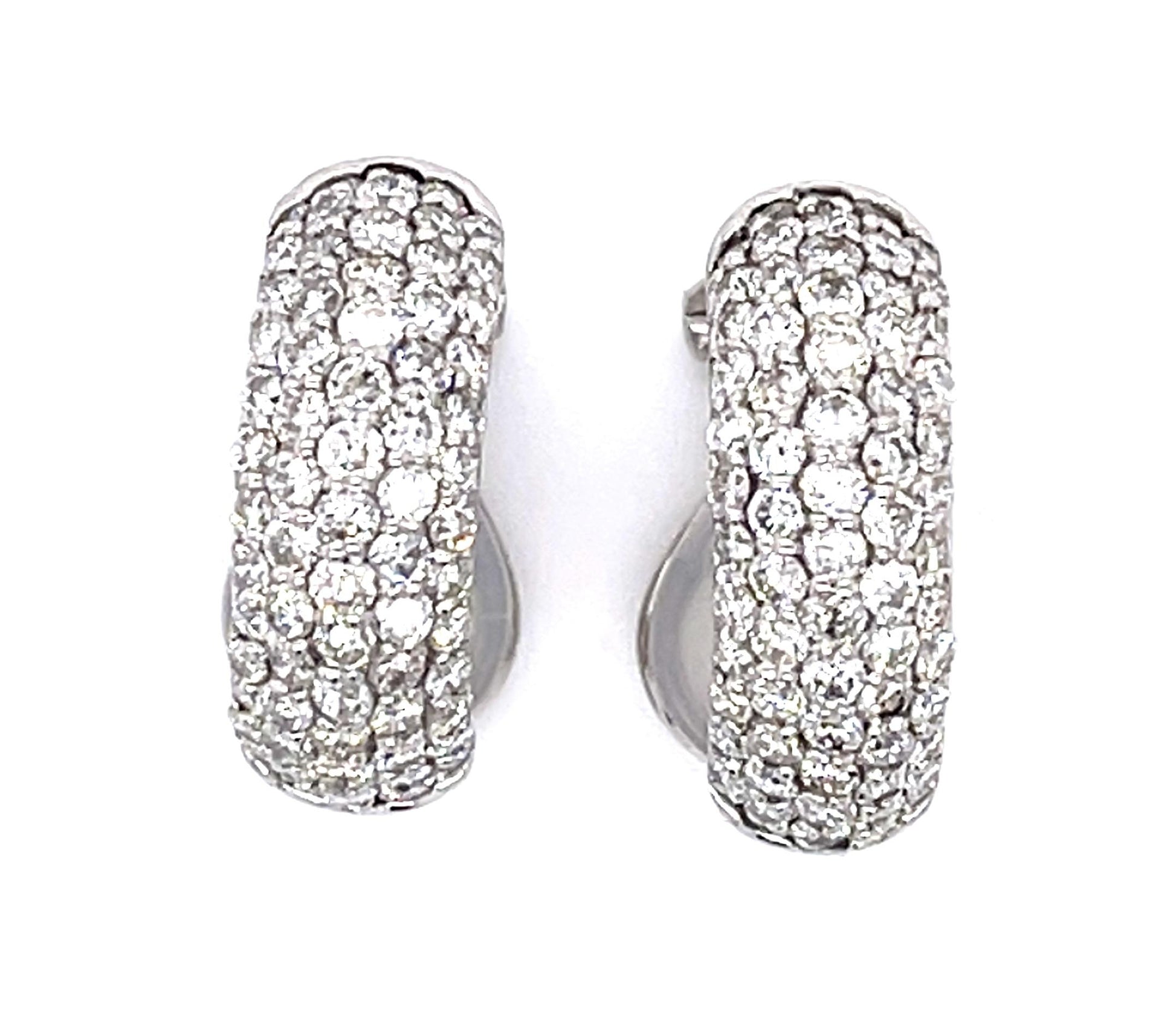 2.30ct Diamond 18KW Huggie Earrings