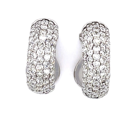 2.30ct Diamond 18KW Huggie Earrings