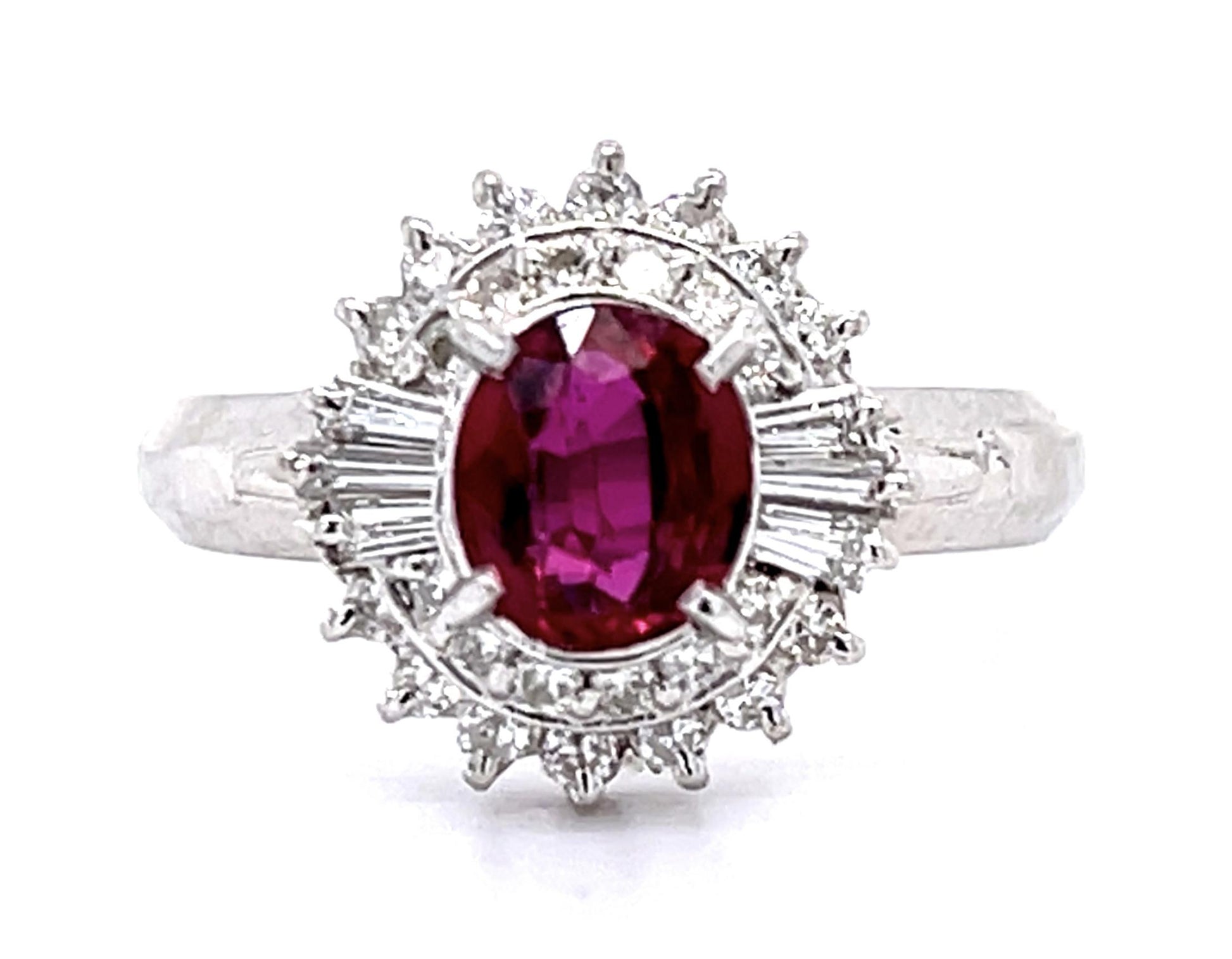 .82ct Ruby .39ct Diamond Platinum Ring