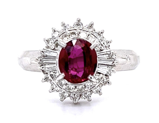 .82ct Ruby .39ct Diamond Platinum Ring