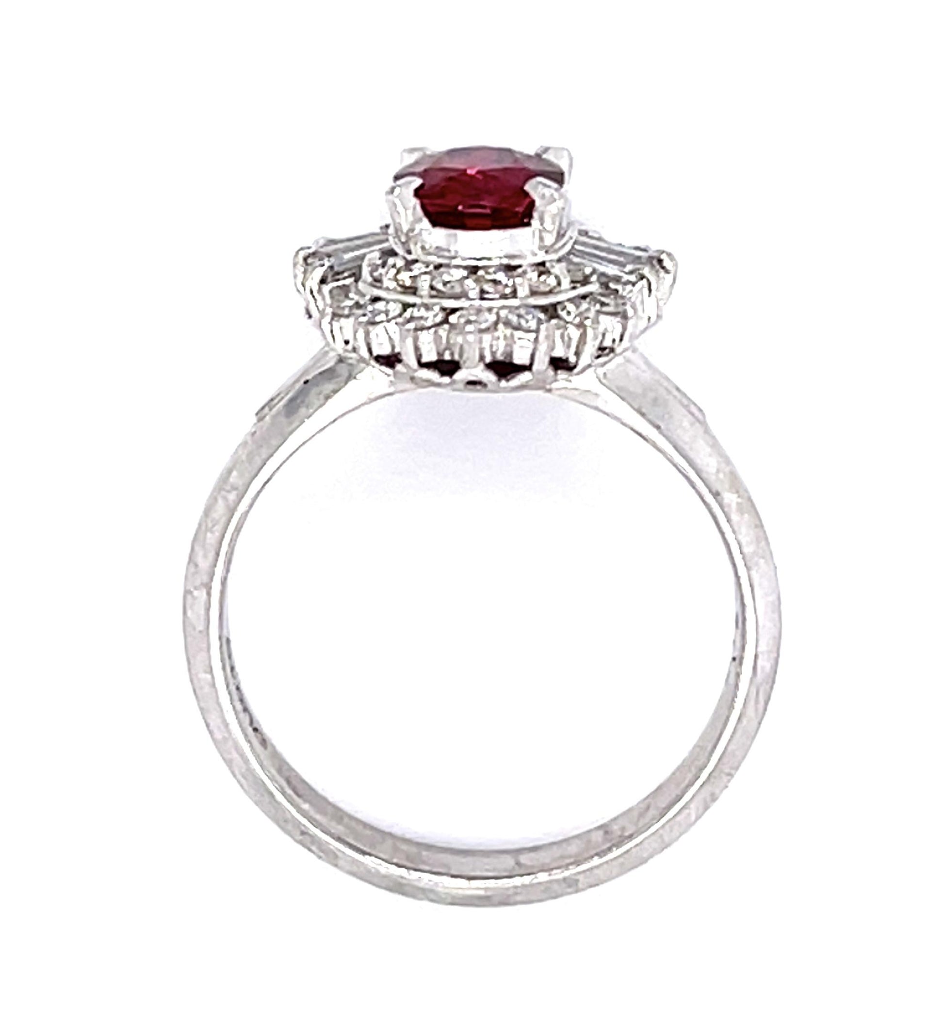 .82ct Ruby .39ct Diamond Platinum Ring