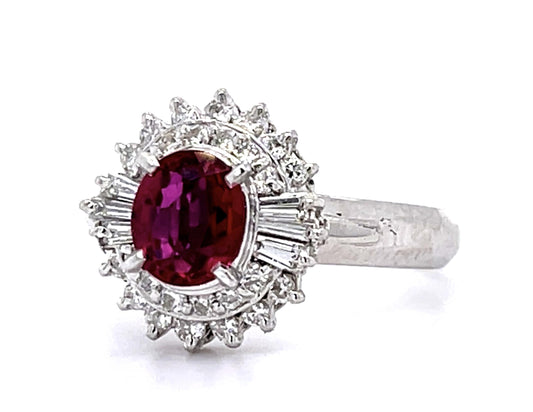 .82ct Ruby .39ct Diamond Platinum Ring