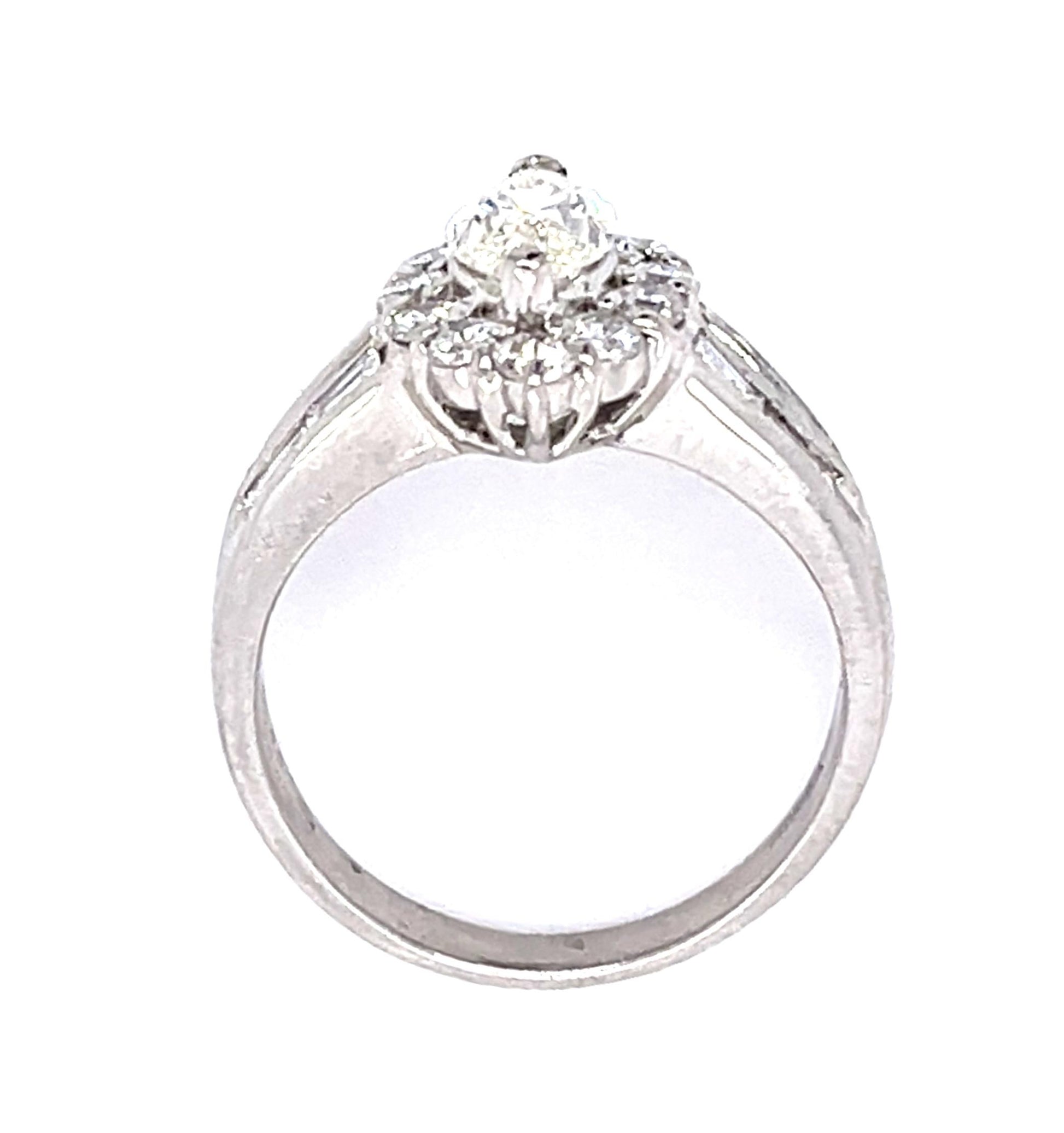 1ct Marquise Diamond Platinum Ring