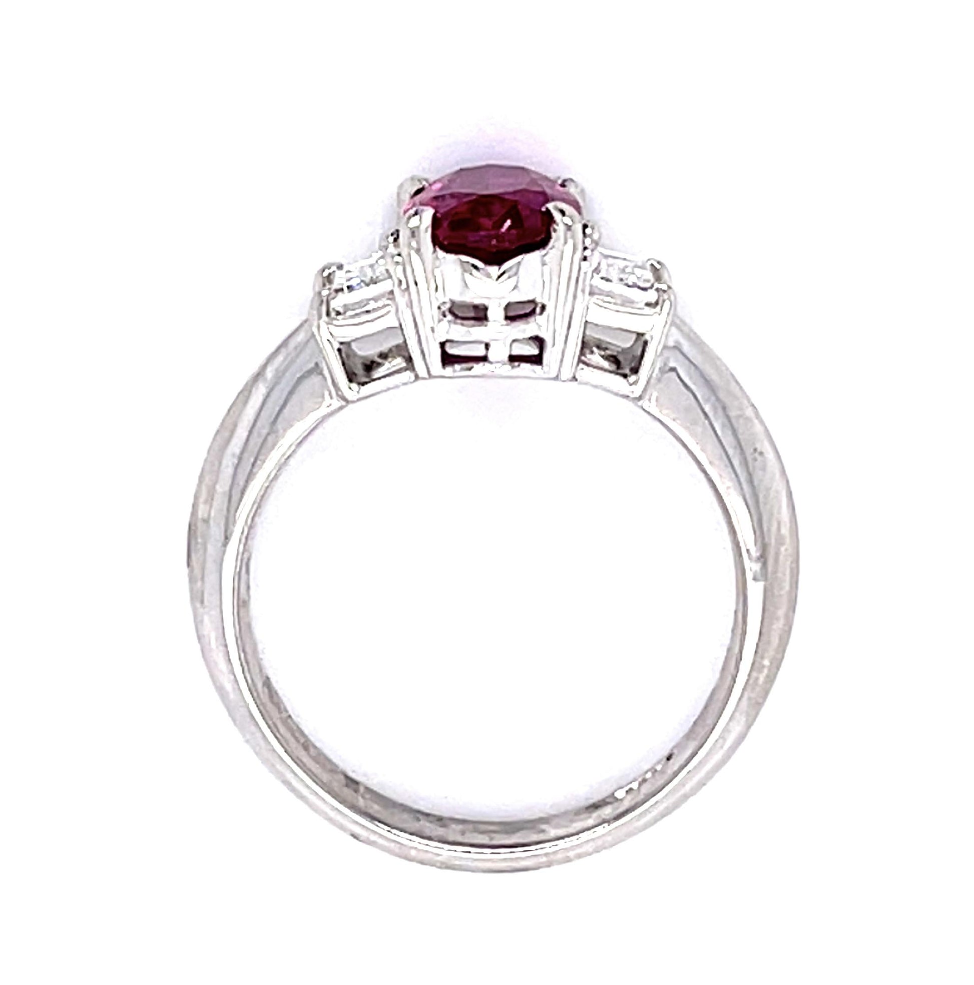 1.71ct Ruby .48ct Diamond Platinum Ring