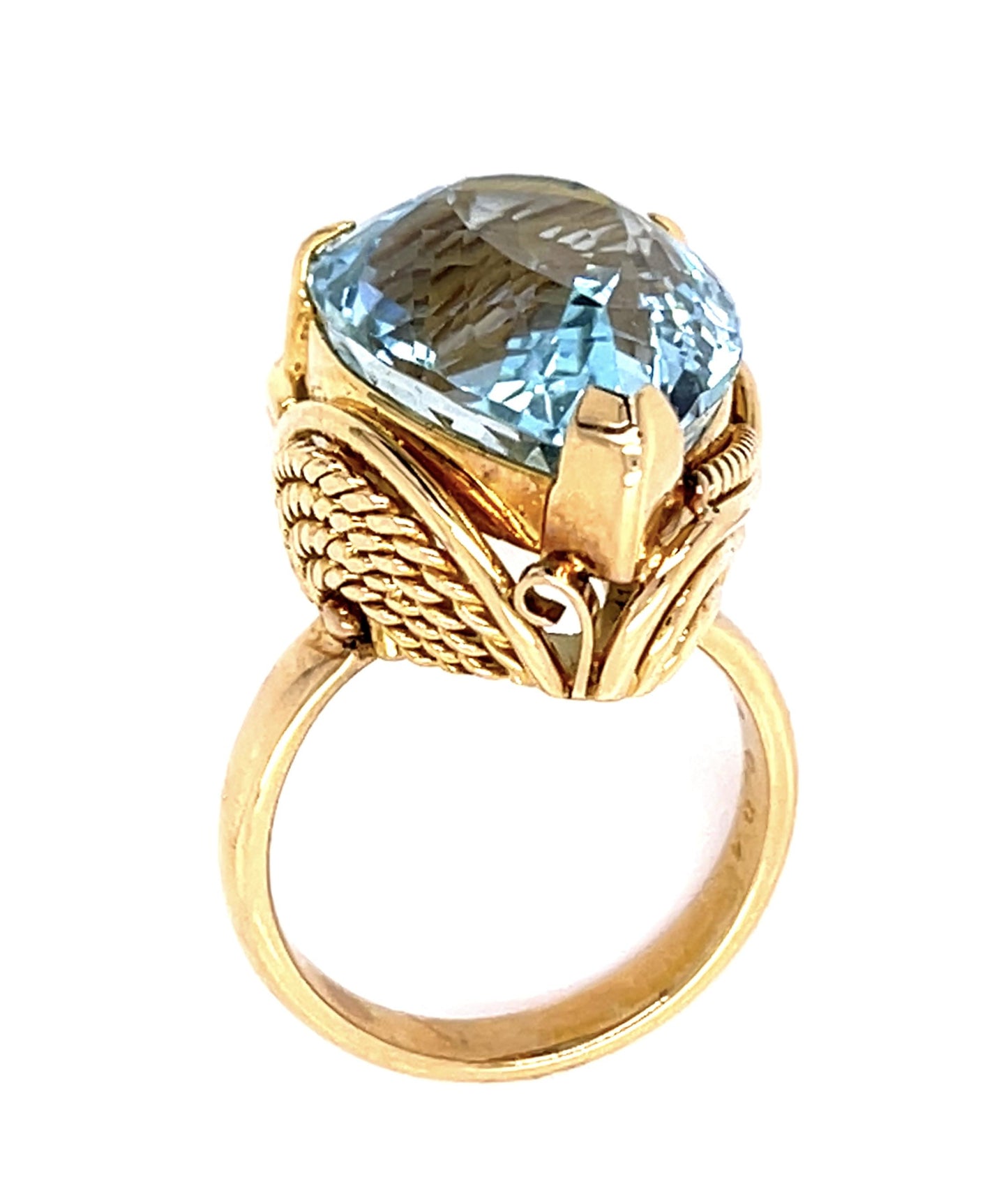 14.47ct Aquamarine .04ct Diamond 18KY Ring