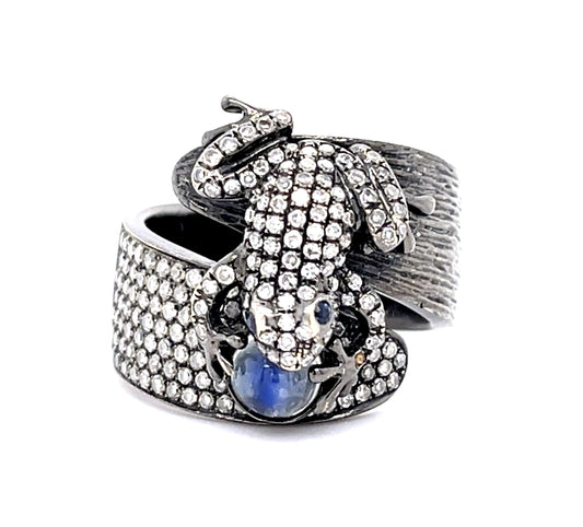 .87ct Diamond 18KW Frog Ring