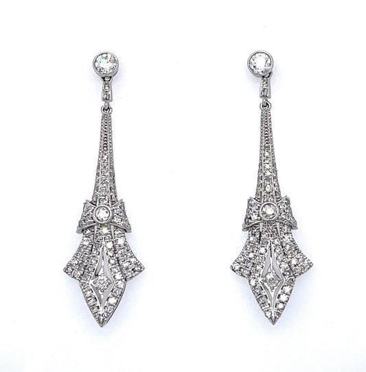 1.64ct Diamond 14KW Drop Earrings