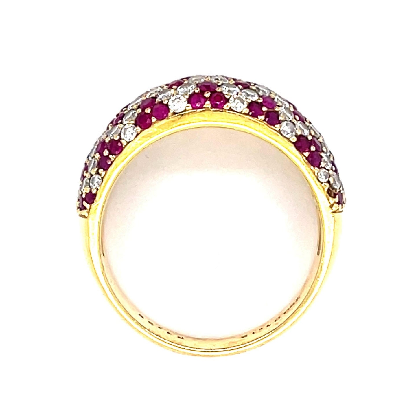 1.38ct Ruby 1.12ct Diamond 18KY Band Ring