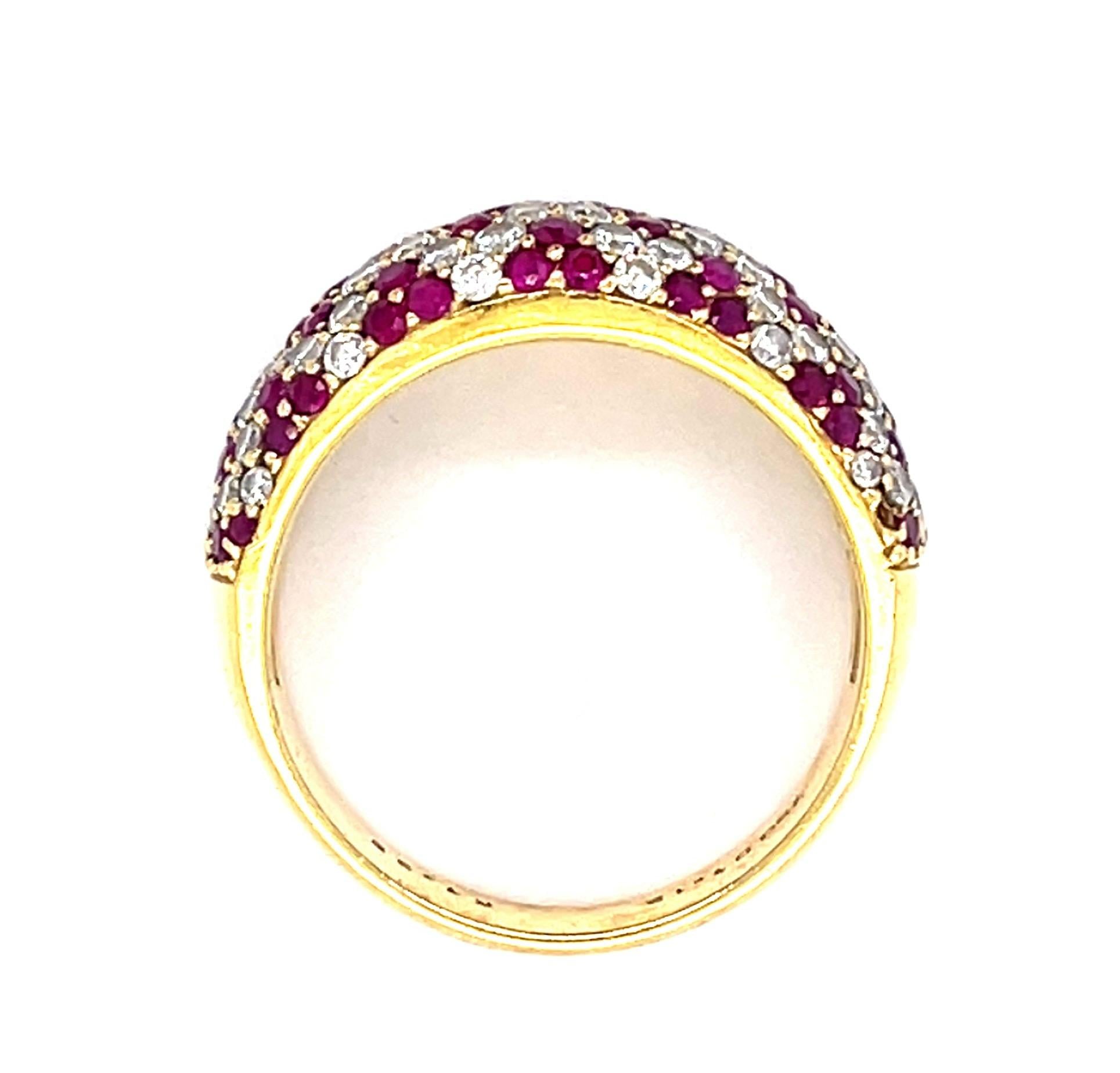 1.38ct Ruby 1.12ct Diamond 18KY Band Ring