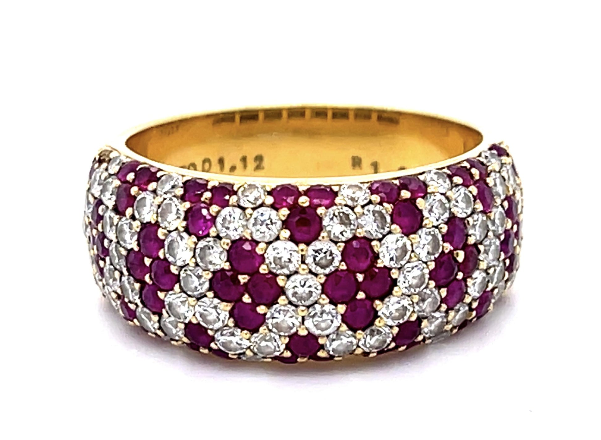 1.38ct Ruby 1.12ct Diamond 18KY Band Ring