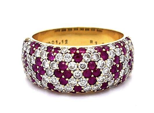 1.38ct Ruby 1.12ct Diamond 18KY Band Ring