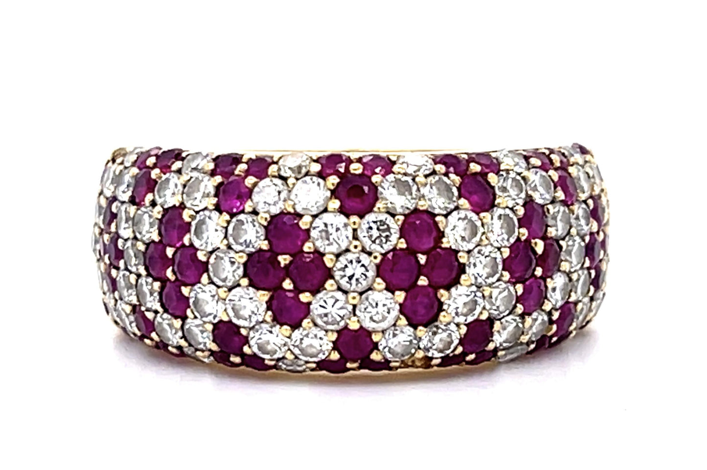 1.38ct Ruby 1.12ct Diamond 18KY Band Ring