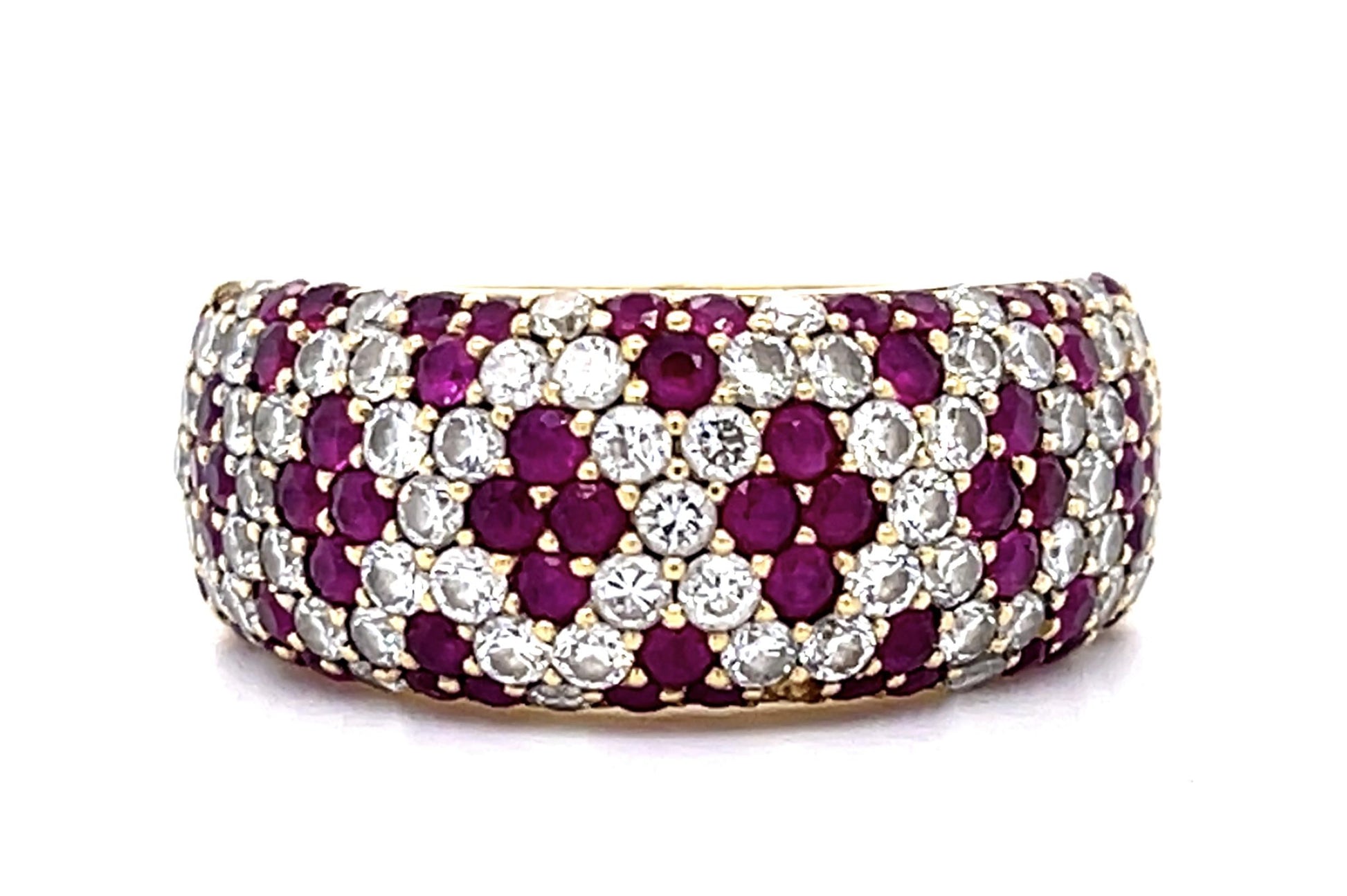 1.38ct Ruby 1.12ct Diamond 18KY Band Ring