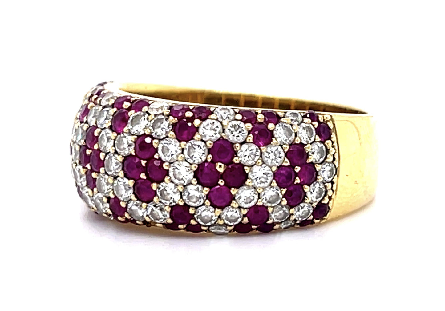 1.38ct Ruby 1.12ct Diamond 18KY Band Ring