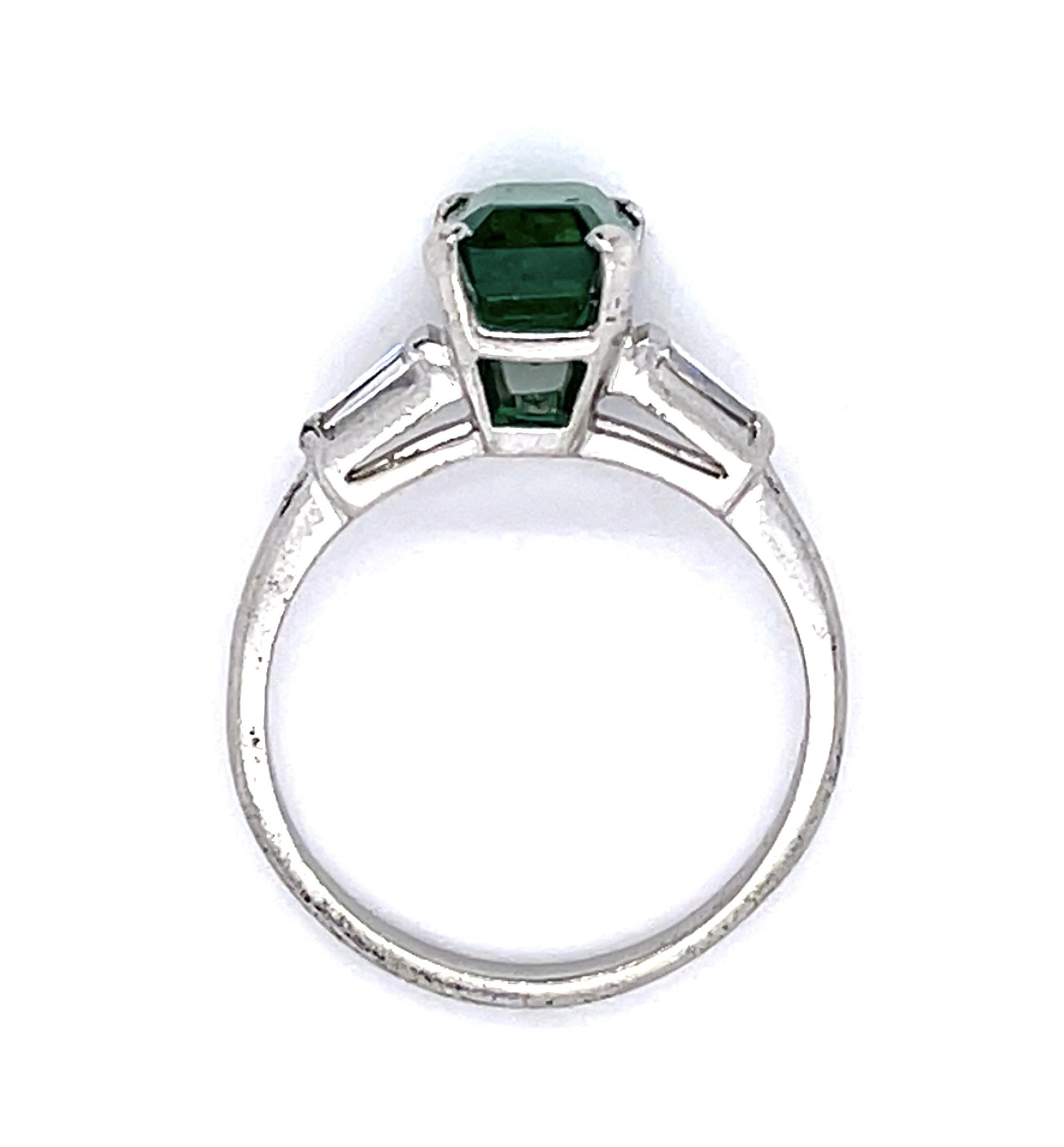 1.84ct Emerald Exact .30ct Diamond Platinum Ring