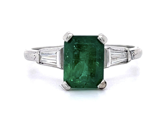 1.84ct Emerald Exact .30ct Diamond Platinum Ring