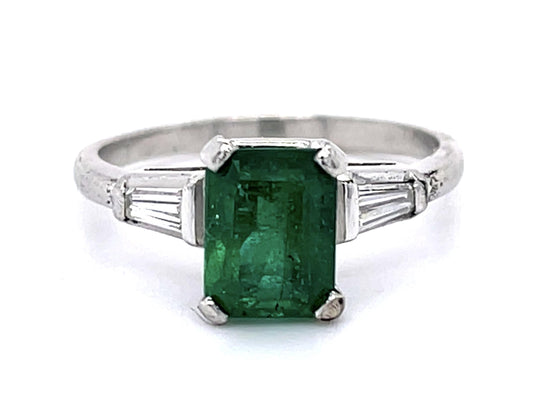 1.84ct Emerald Exact .30ct Diamond Platinum Ring