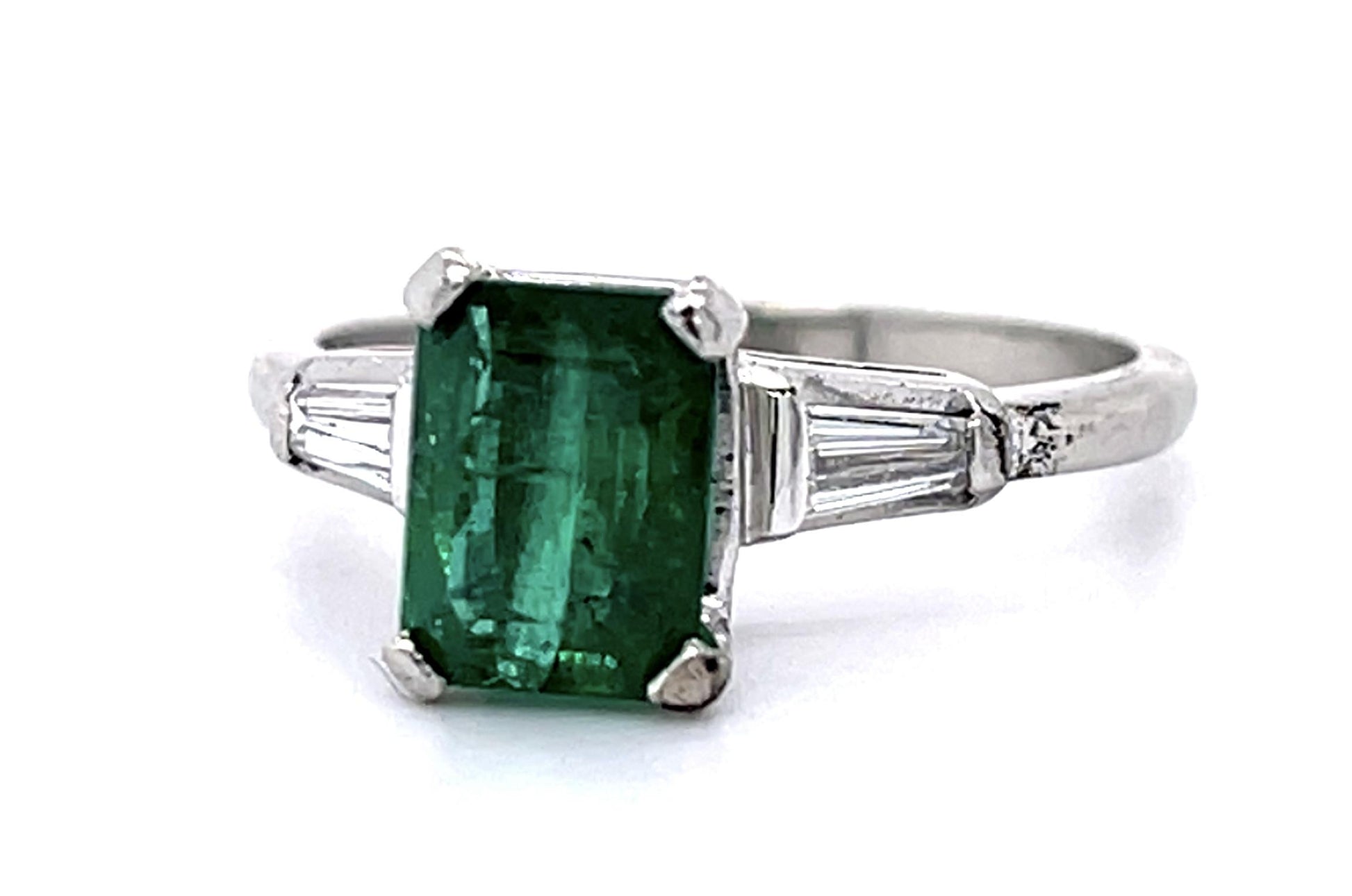 1.84ct Emerald Exact .30ct Diamond Platinum Ring
