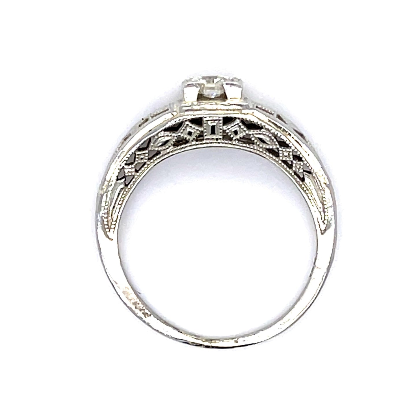 Art Deco .32ct Old European Diamond 14KW Ring (Vintage 1930s)