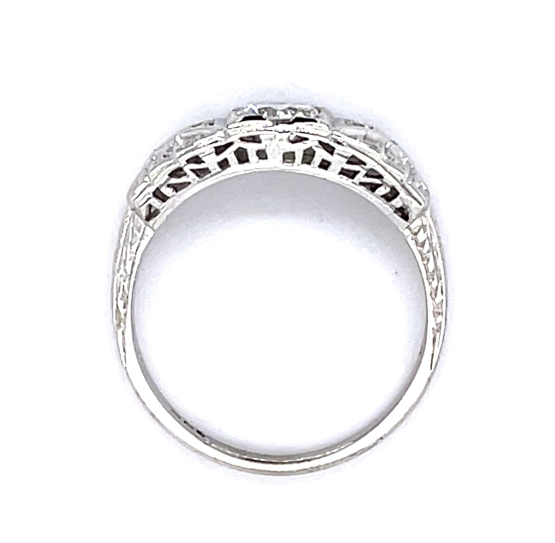Art Deco .40ct Diamond 18KW Ring (Vintage 1930s)