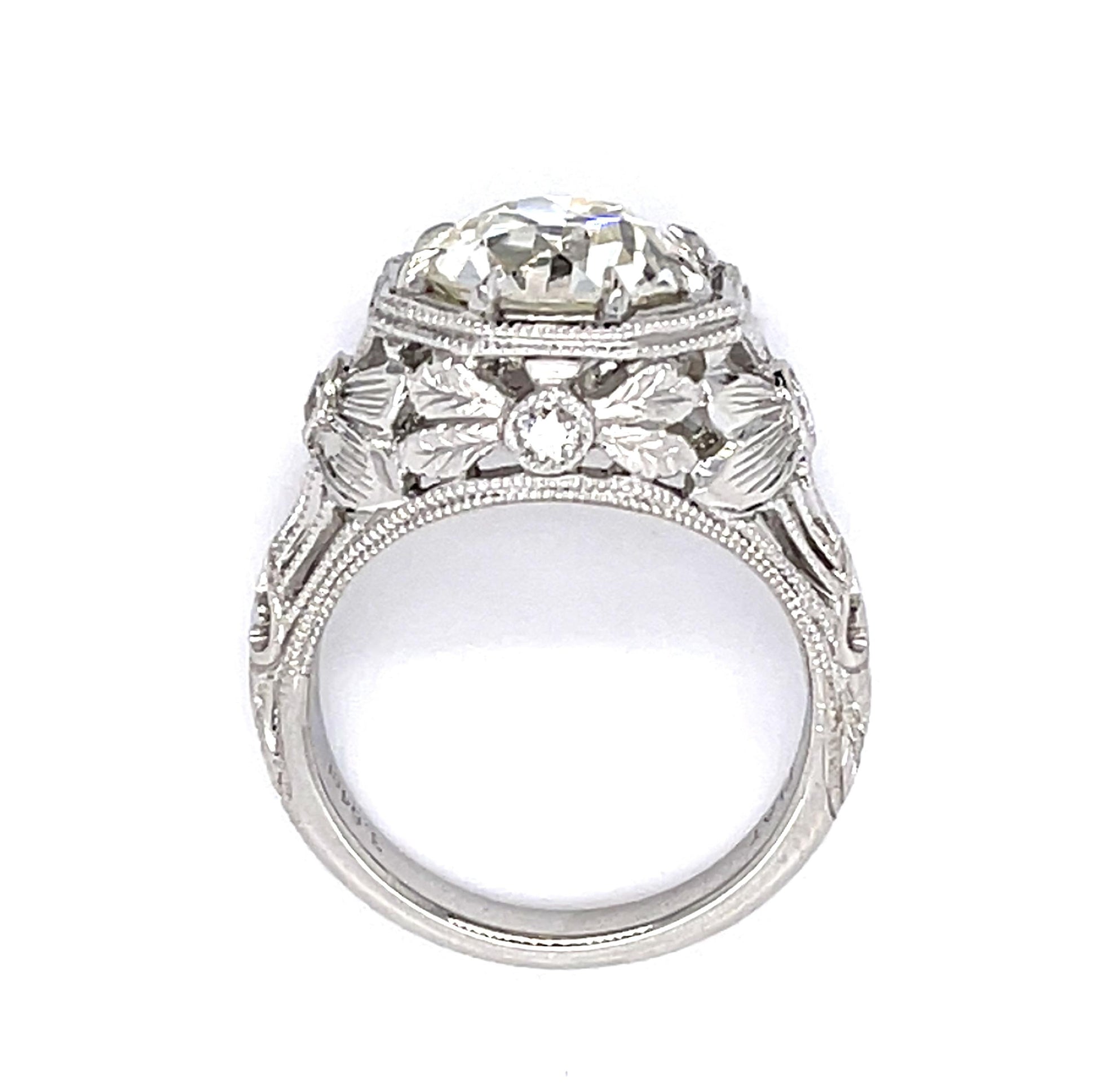 3.64ct K VS1 Old European Diamond Platinum Ring