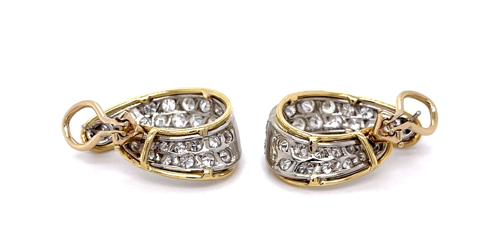 4.70ct Diamond 14KY+18KY Hoop Earrings