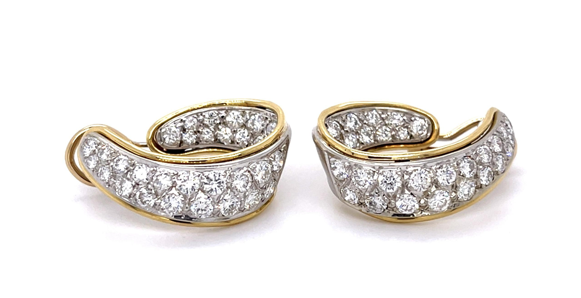 4.70ct Diamond 14KY+18KY Hoop Earrings