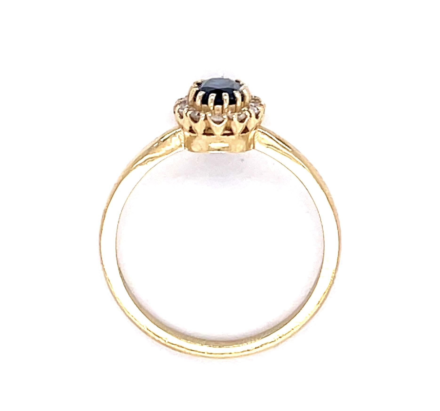 .56ct Sapphire .28ct Diamond 14KY Ring