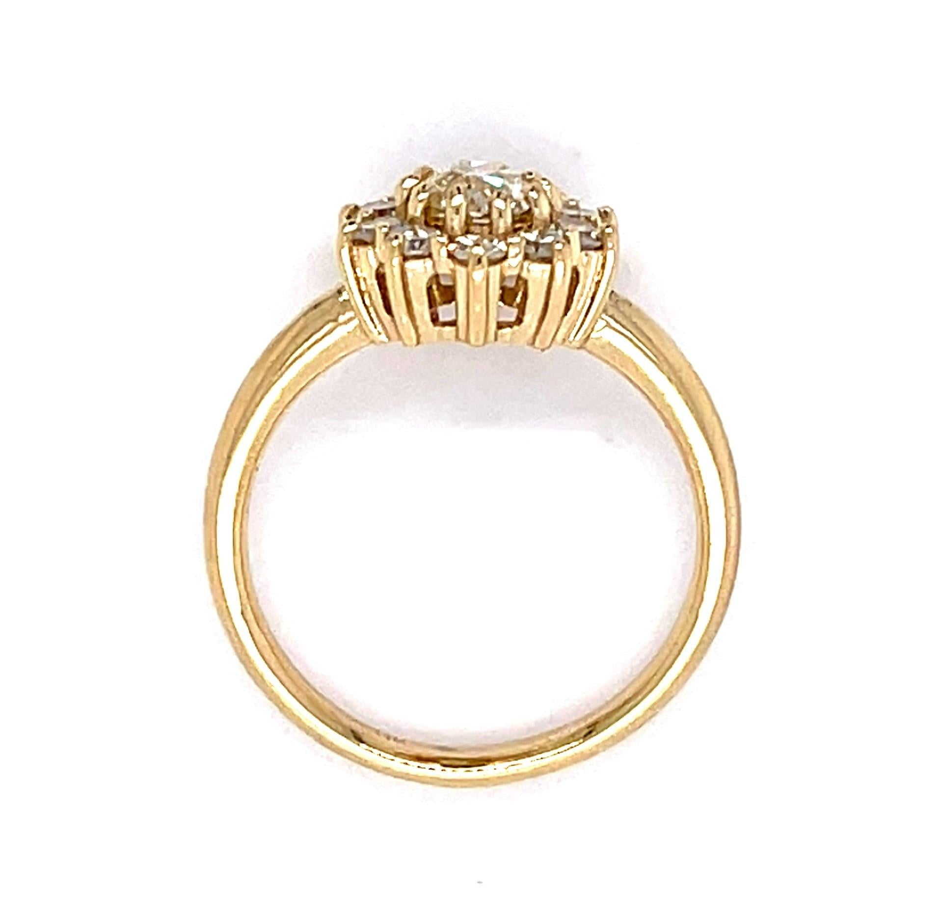 .50ct Old European Center Diamond 14KY Ring .47ct SD