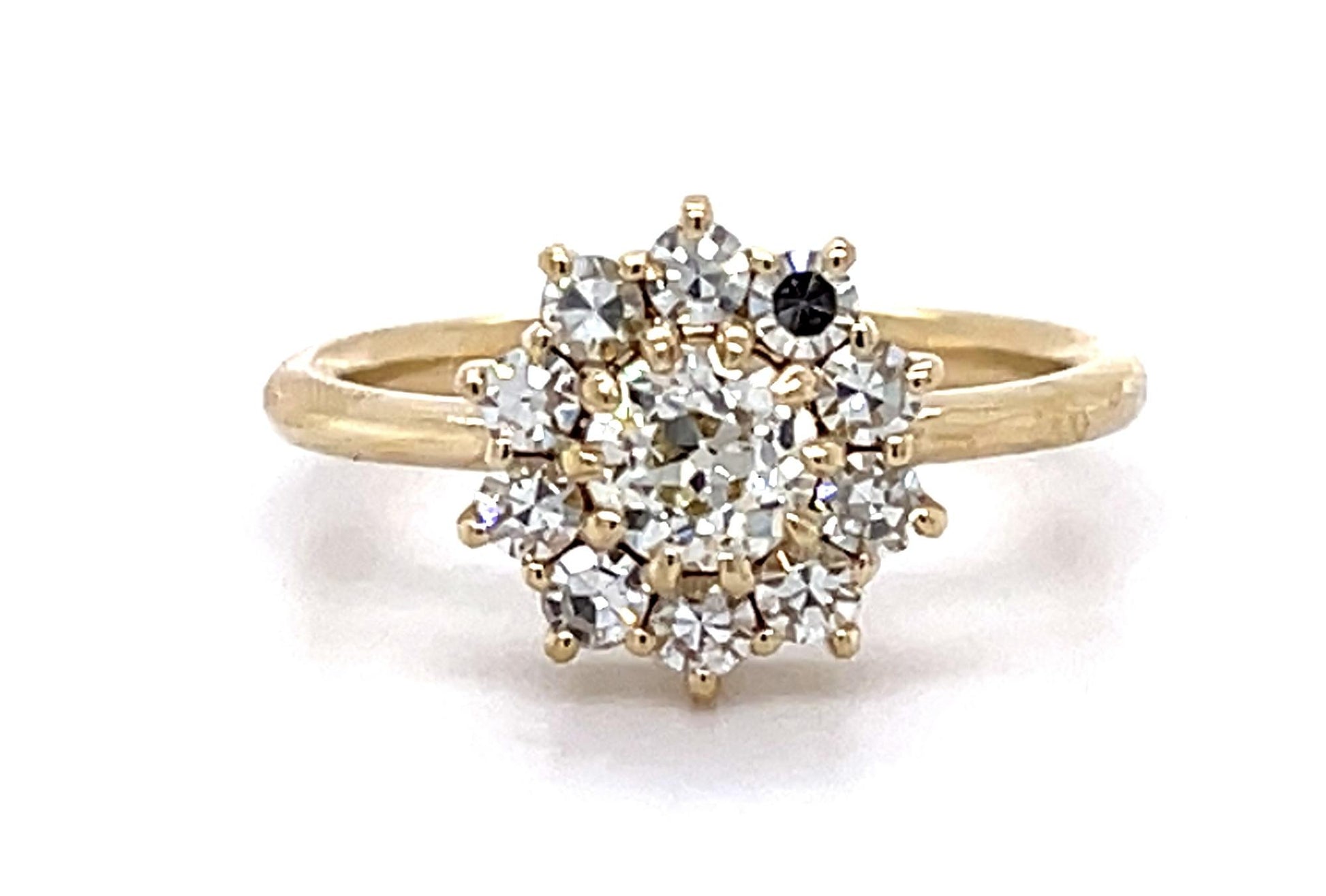 .50ct Old European Center Diamond 14KY Ring .47ct SD