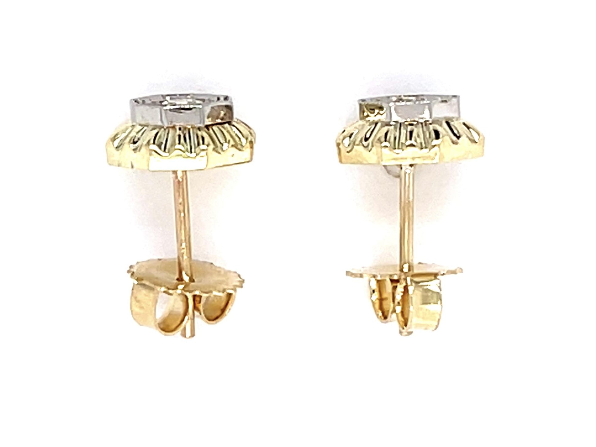 .30ct Diamond 14KY Two Tone Stud Earrings