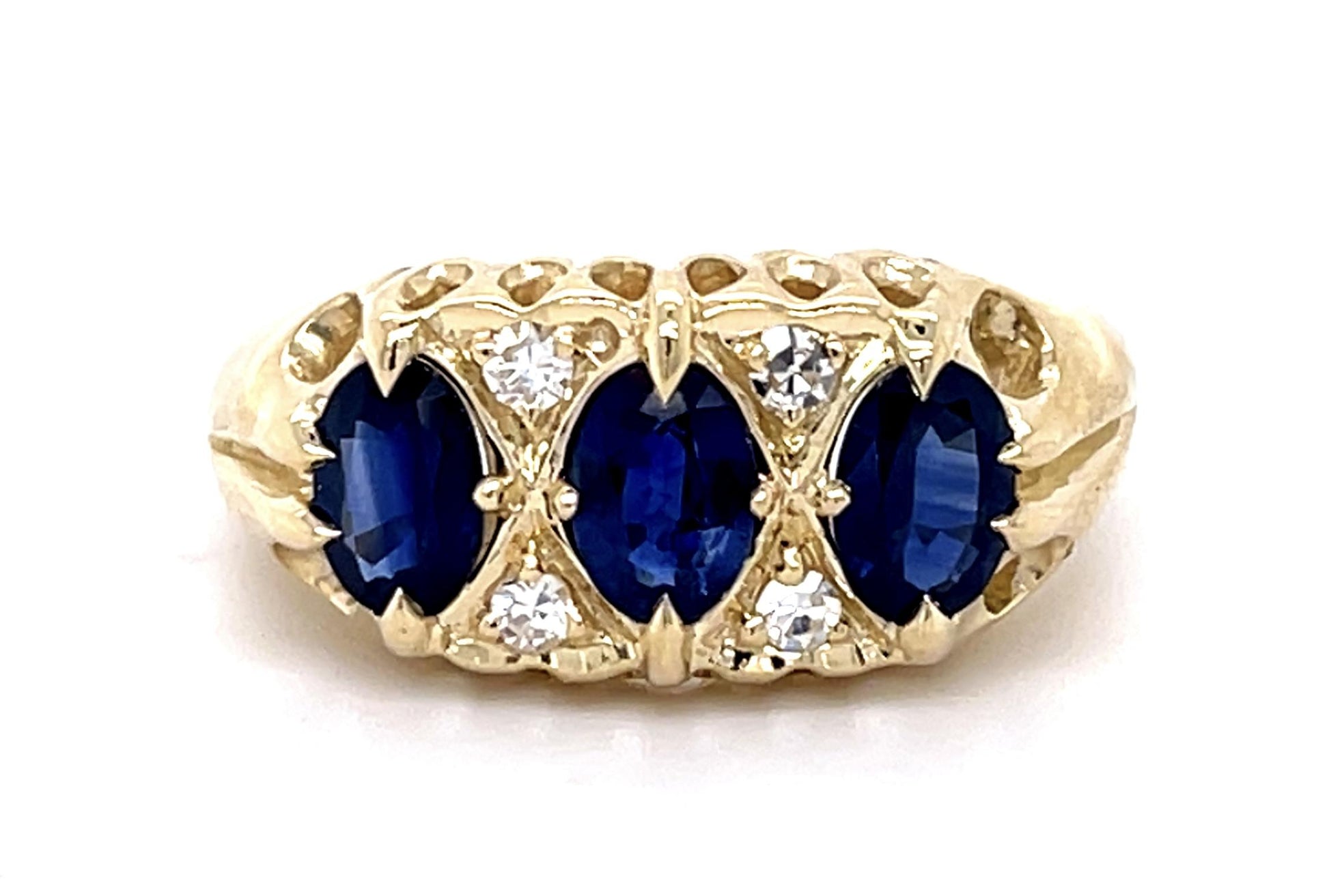 1.75ct Sapphire .12ct Diamond 14KY Ring