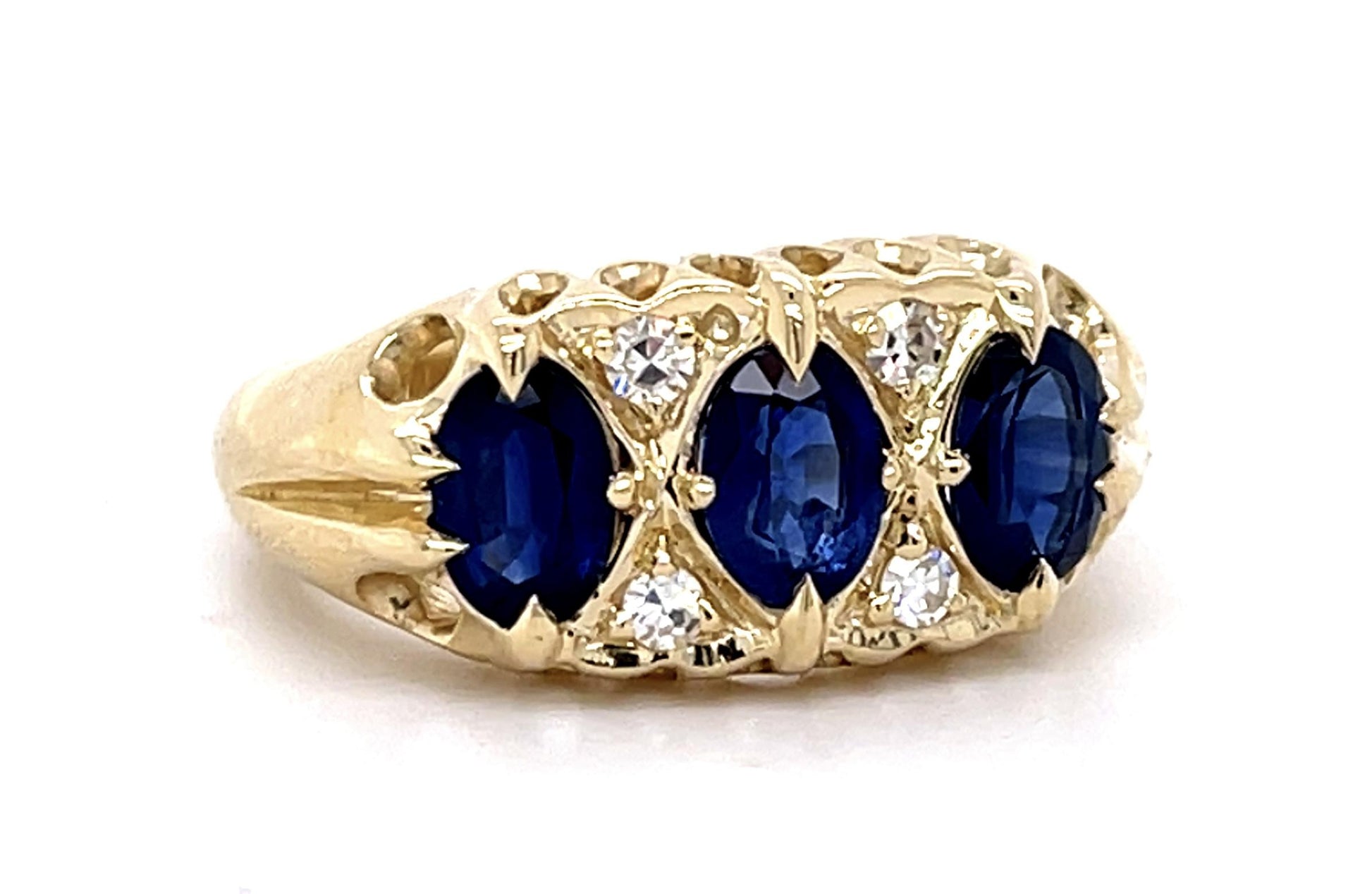 1.75ct Sapphire .12ct Diamond 14KY Ring