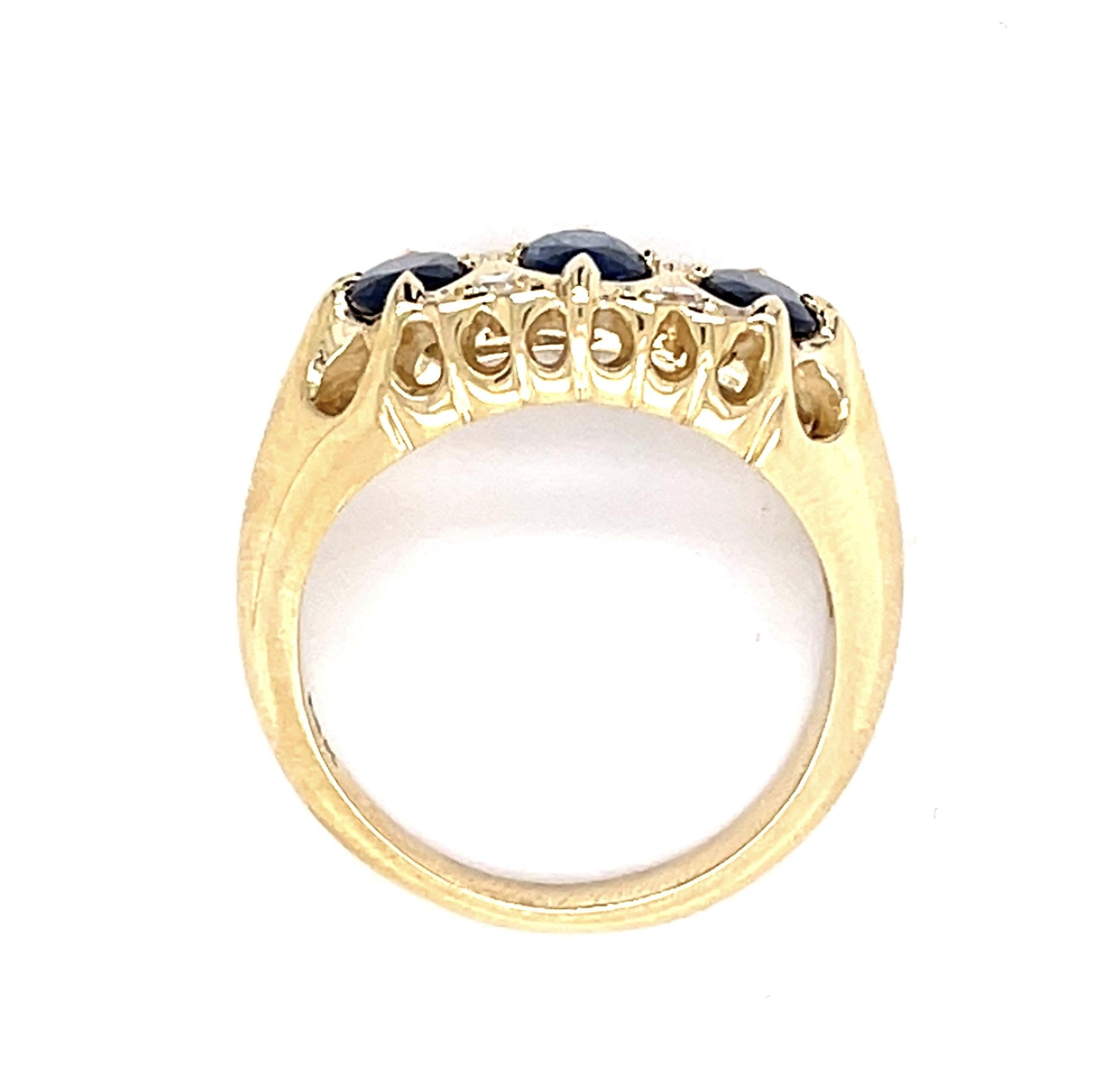 1.75ct Sapphire .12ct Diamond 14KY Ring
